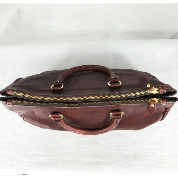 My Choice Leather Briefcase Womens Burgundy Bag Handbag Zip Lined Magnetic Italy - Picture 11 of 12